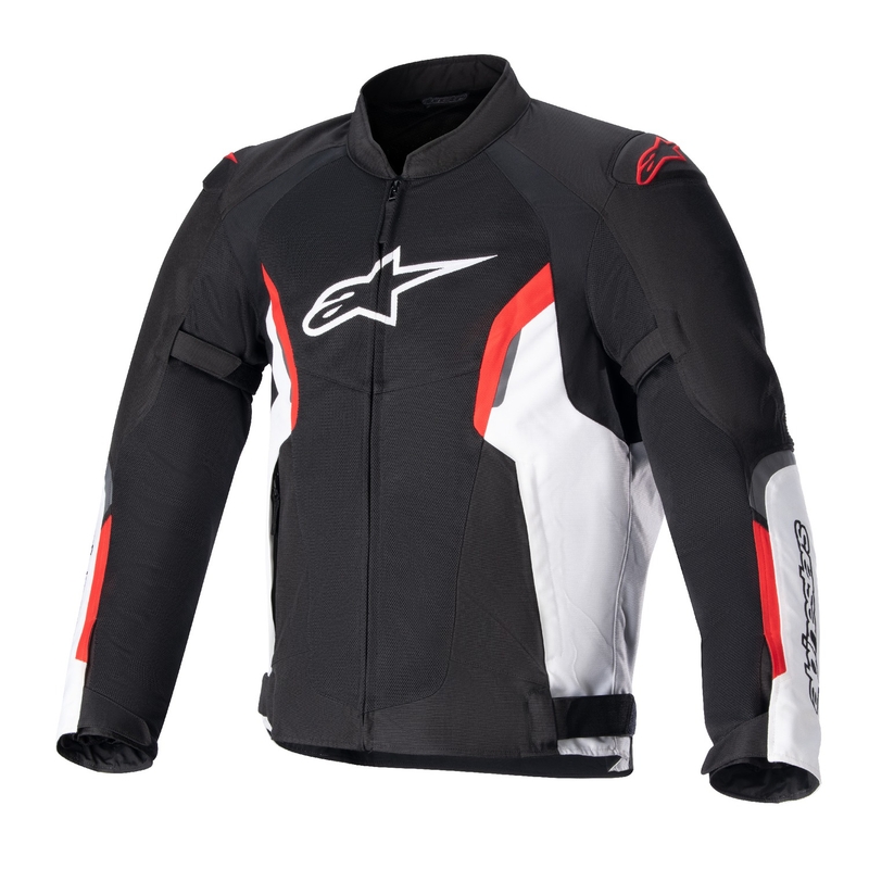 Motociklistička jakna Alpinestars AST AIR TECH-AIR 5 kompatibilna crno-bijela-fluo crvena