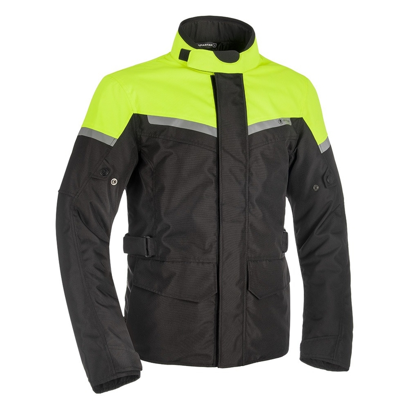Motociklistička jakna Oxford Spartan Long WP crno-fluo žuta