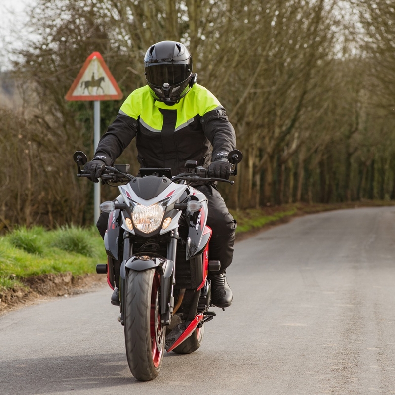 Motociklistička jakna Oxford Spartan Long WP crno-fluo žuta