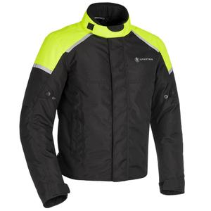 Motociklistička jakna Oxford Spartan Short WP crno-fluo žuta