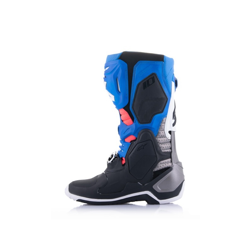 Alpinestars Tech 10 Supervented motociklističke čizme perforirane plavo-ljubičasto-ružičasto-bijelo-sivo-crno