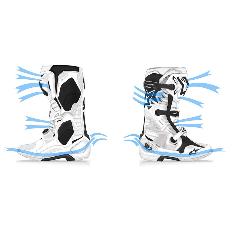 Alpinestars Tech 10 Supervented motociklističke čizme perforirane plavo-ljubičasto-ružičasto-bijelo-sivo-crno