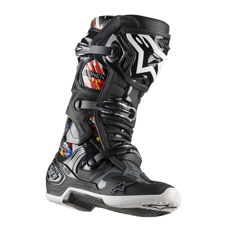 Motorističke čizme Alpinestars Tech 10 Limited Edition Renen crno-sivo-bijelo-višebojno