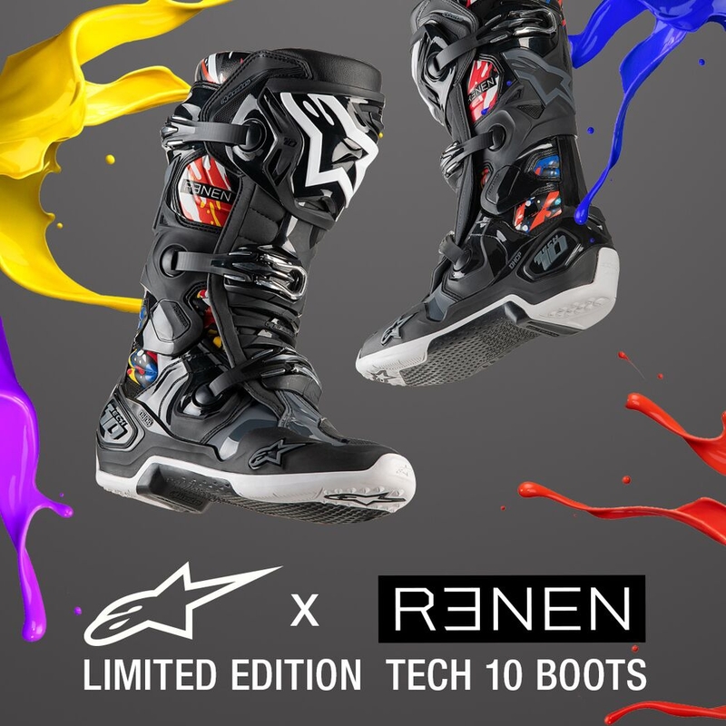 Motorističke čizme Alpinestars Tech 10 Limited Edition Renen crno-sivo-bijelo-višebojno