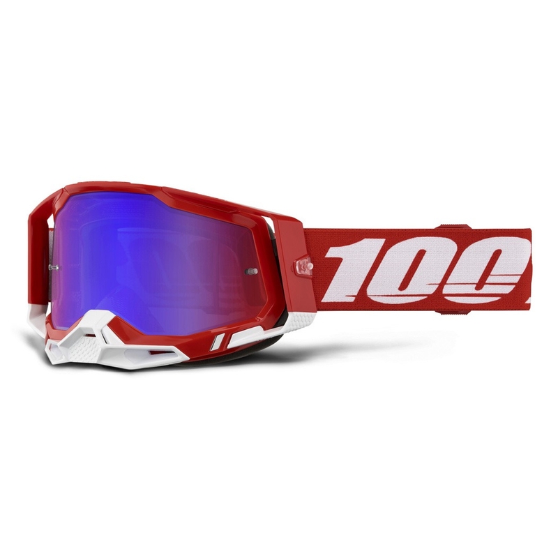 Naočale za motocross 100% RACECRAFT 2 Crveno crveno-plavi pleksiglas