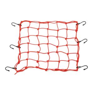 Fleksibilna mreža za prtljagu motocikla s metalnim kukama Daytona 40 x 40 cm crvena