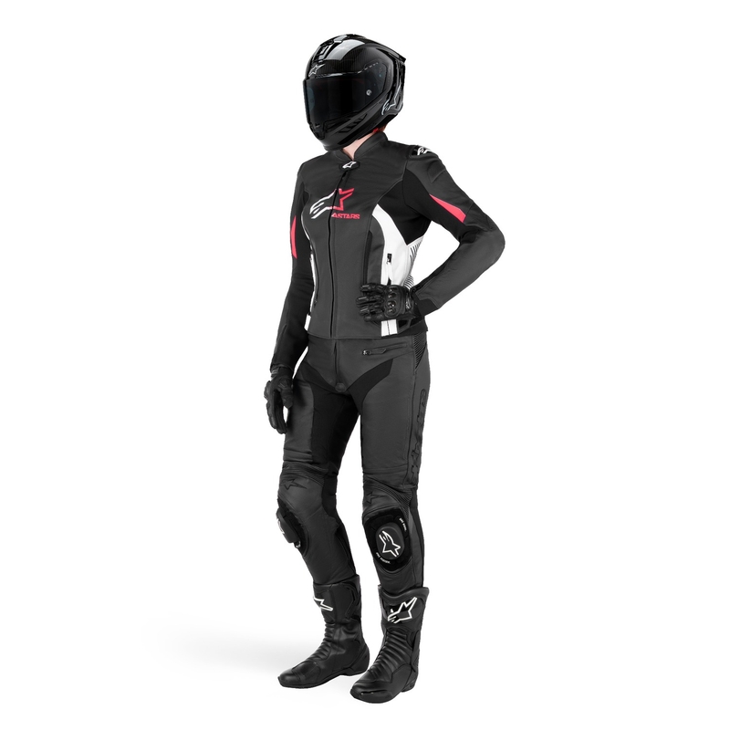Ženska motoristička jakna Alpinestars GP PLUS 4 crno-bijelo-roza