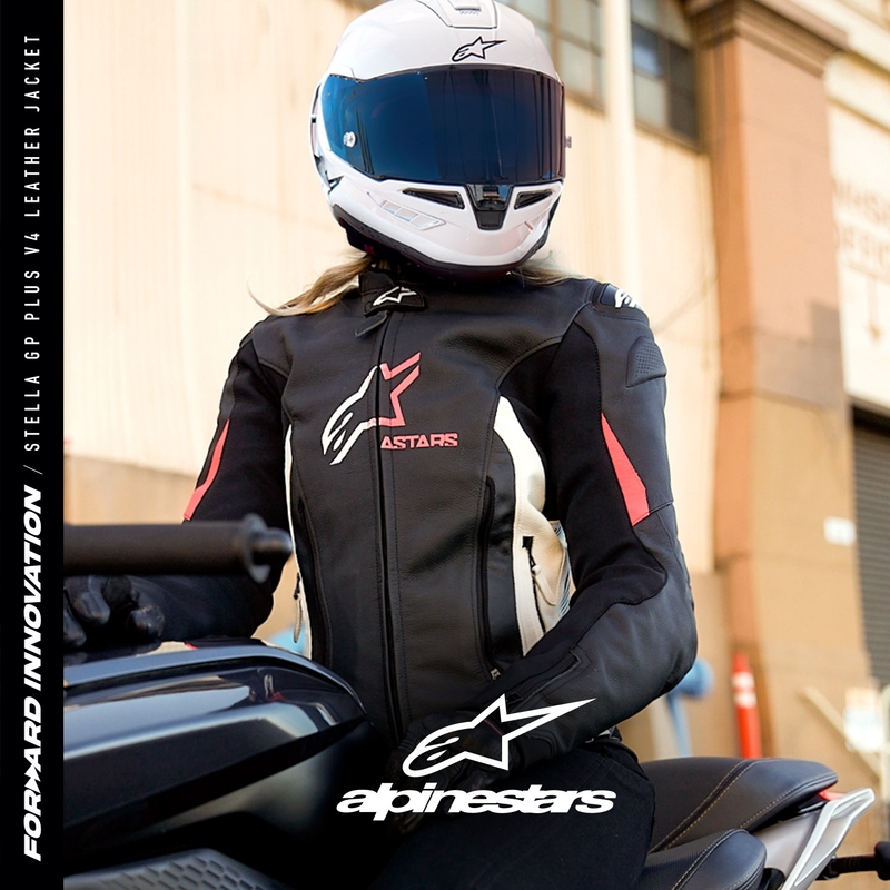 Ženska motoristička jakna Alpinestars GP PLUS 4 crno-bijelo-roza