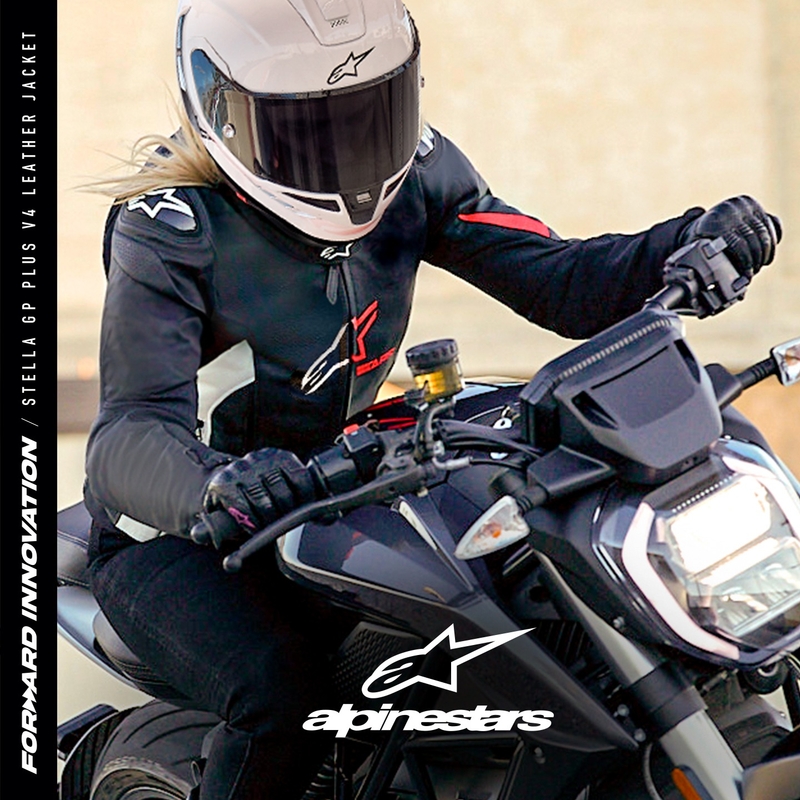 Ženska motoristička jakna Alpinestars GP PLUS 4 crno-bijelo-roza