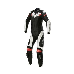 Alpinestars STELLA GP PLUS 2 žensko dvodijelno kožno motociklističko odijelo crno-bijelo-crveno