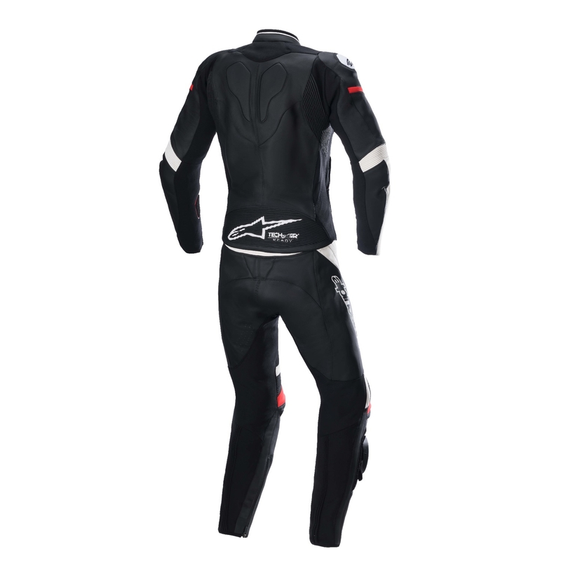 Alpinestars STELLA GP PLUS 2 žensko dvodijelno kožno motociklističko odijelo crno-bijelo-crveno