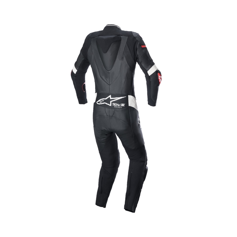 Alpinestars STELLA GP PLUS 2 žensko jednodijelno kožno motociklističko odijelo crno-bijelo-fluo crveno