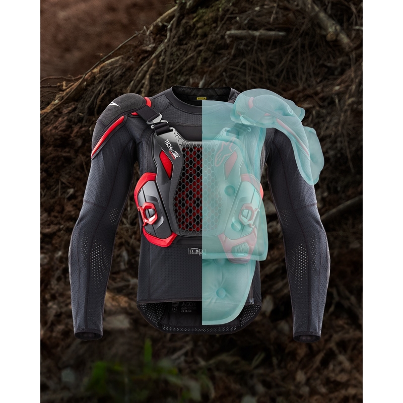 Alpinestars TECH-AIR®OFF-ROAD system airbag prsluk crno-crveni
