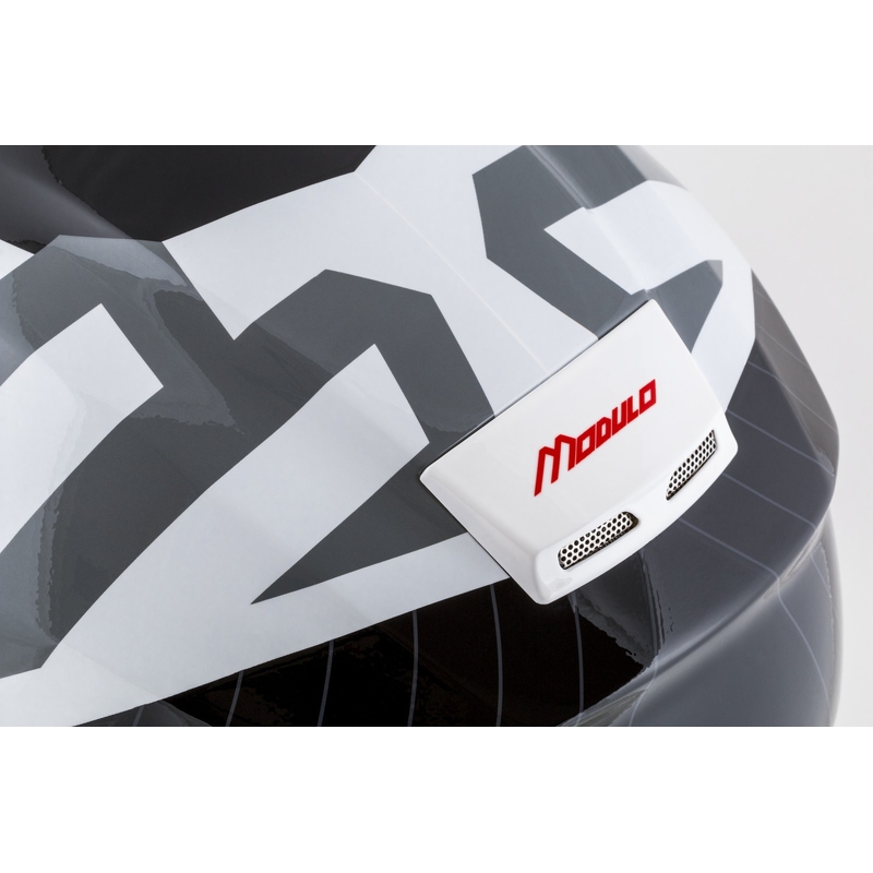 Motociklistička kaciga na preklop Cassida Modulo 2.1 Profil bijela-crna-plava-siva
