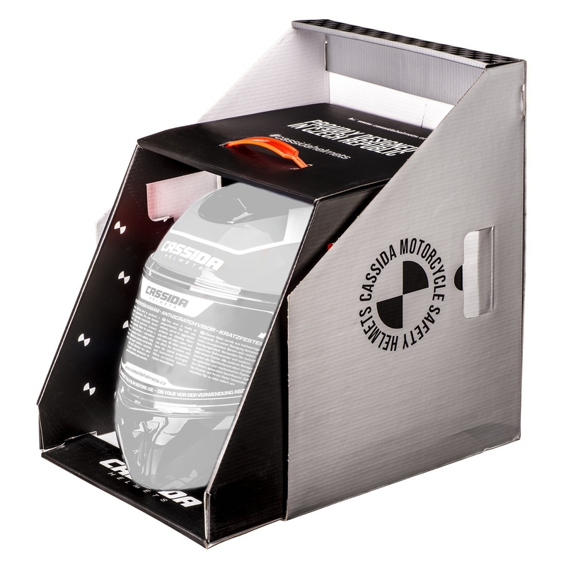 Motociklistička kaciga na preklop Cassida Modulo 2.1 Profil bijela-crna-fluo žuto-siva