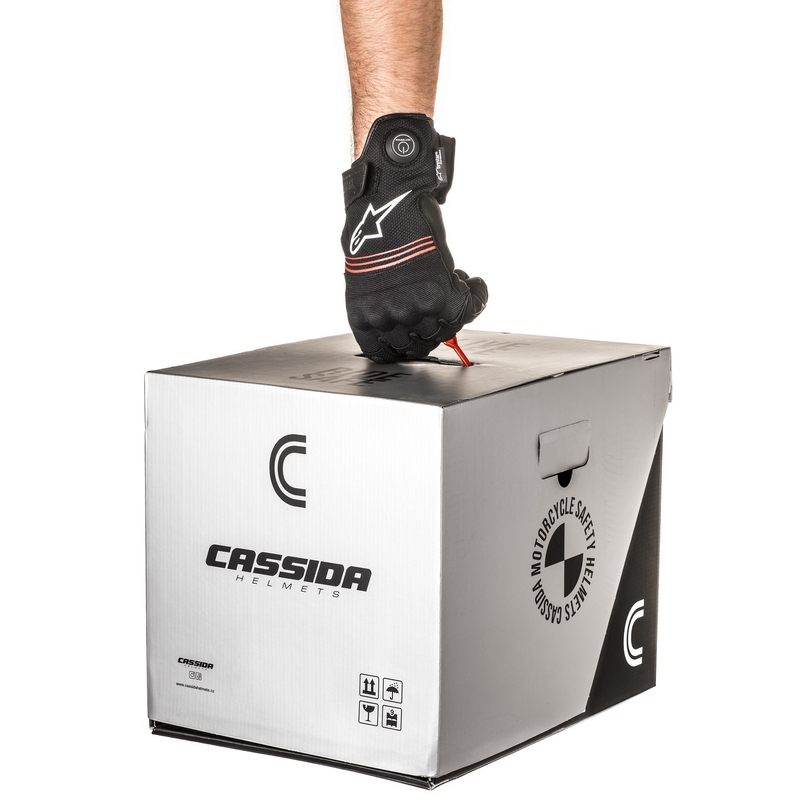 Motociklistička kaciga na preklop Cassida Modulo 2.1 Profil bijela-crna-fluo žuto-siva