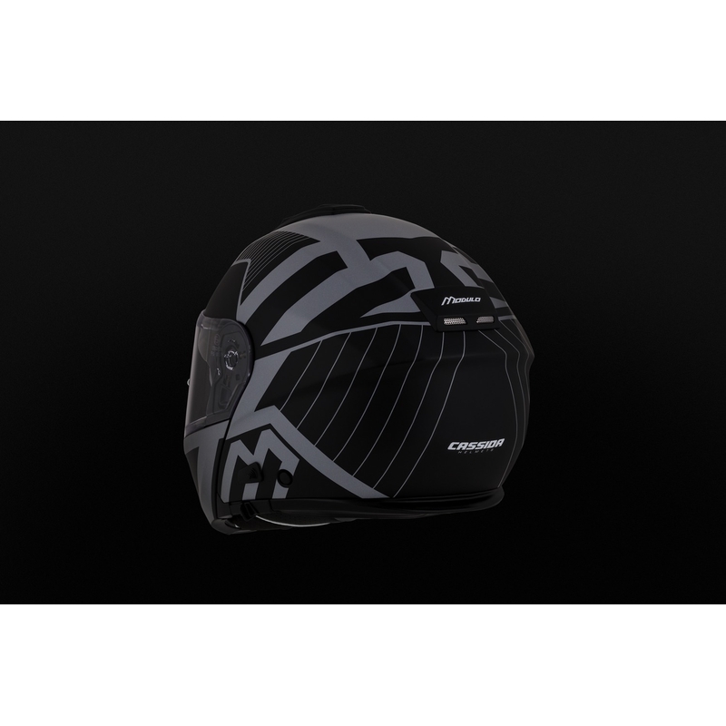 Preklopna motociklistička kaciga Cassida Modulo 2.1 Profile Vision mat crno-siva reflektirajuća