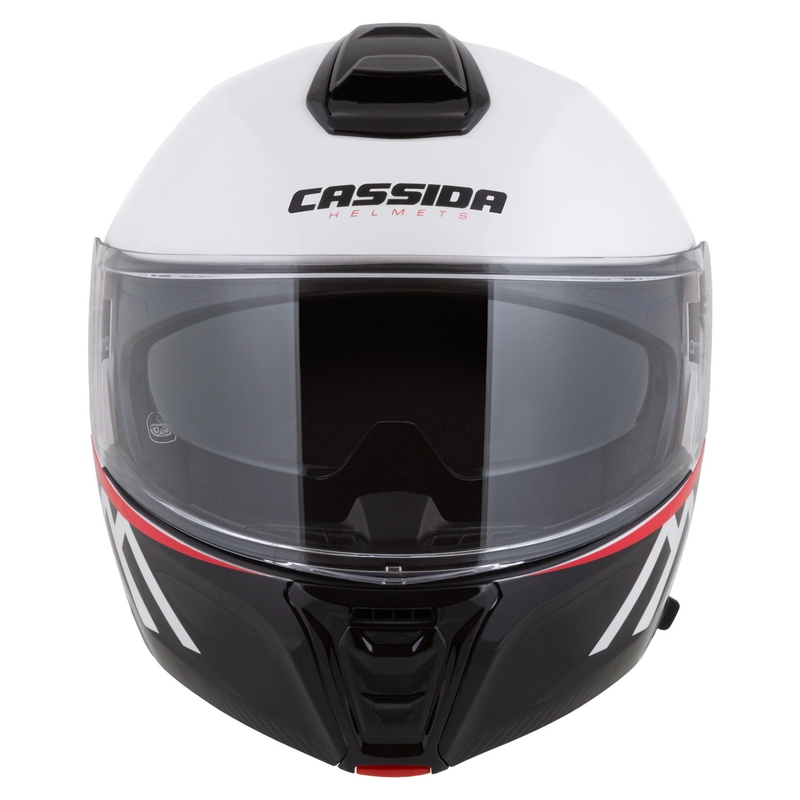Cassida Modulo 2.1 Compass Flip Up motociklistička kaciga biserno bijela-crna-crvena-srebrna