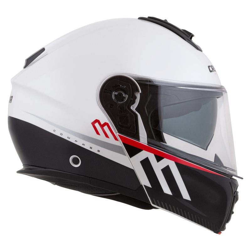 Cassida Modulo 2.1 Compass Flip Up motociklistička kaciga biserno bijela-crna-crvena-srebrna