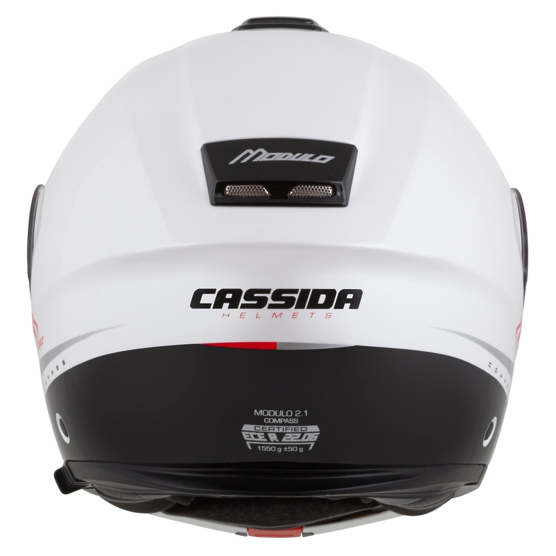 Cassida Modulo 2.1 Compass Flip Up motociklistička kaciga biserno bijela-crna-crvena-srebrna