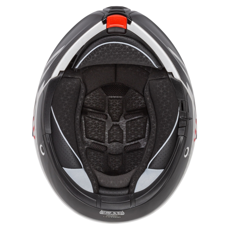 Cassida Modulo 2.1 Compass Flip Up motociklistička kaciga biserno bijela-crna-crvena-srebrna