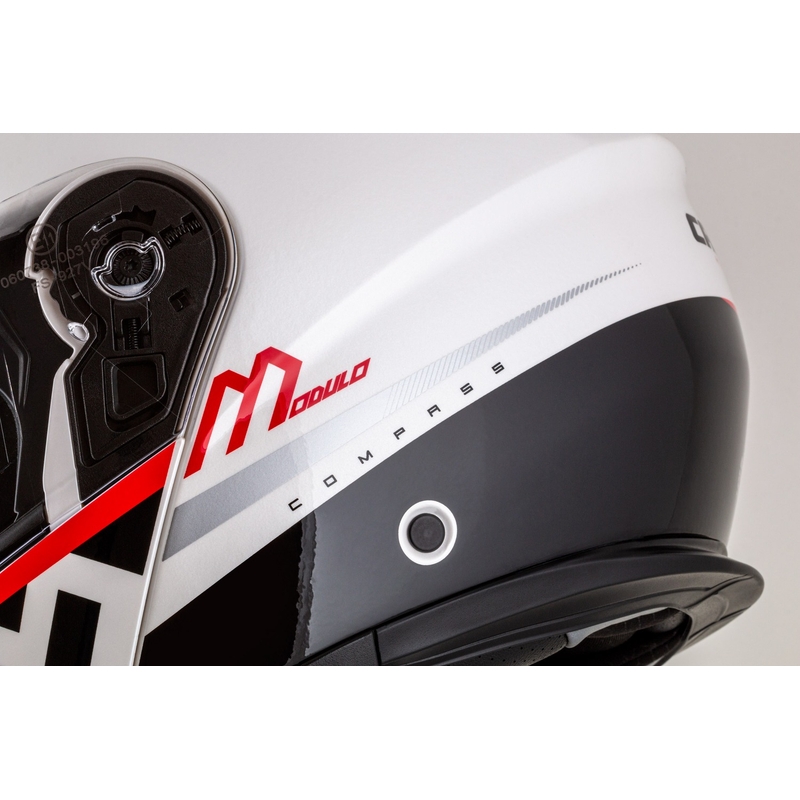 Cassida Modulo 2.1 Compass Flip Up motociklistička kaciga biserno bijela-crna-crvena-srebrna