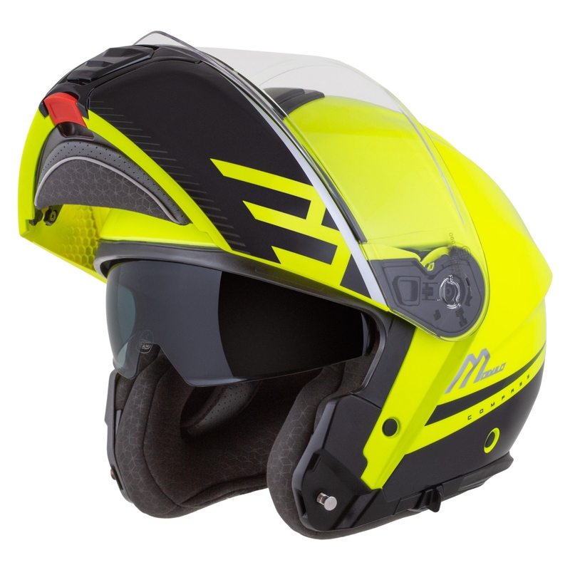 Motociklistička kaciga na preklop Cassida Modulo 2.1 Compass fluo žuto-crna-srebrna-crvena
