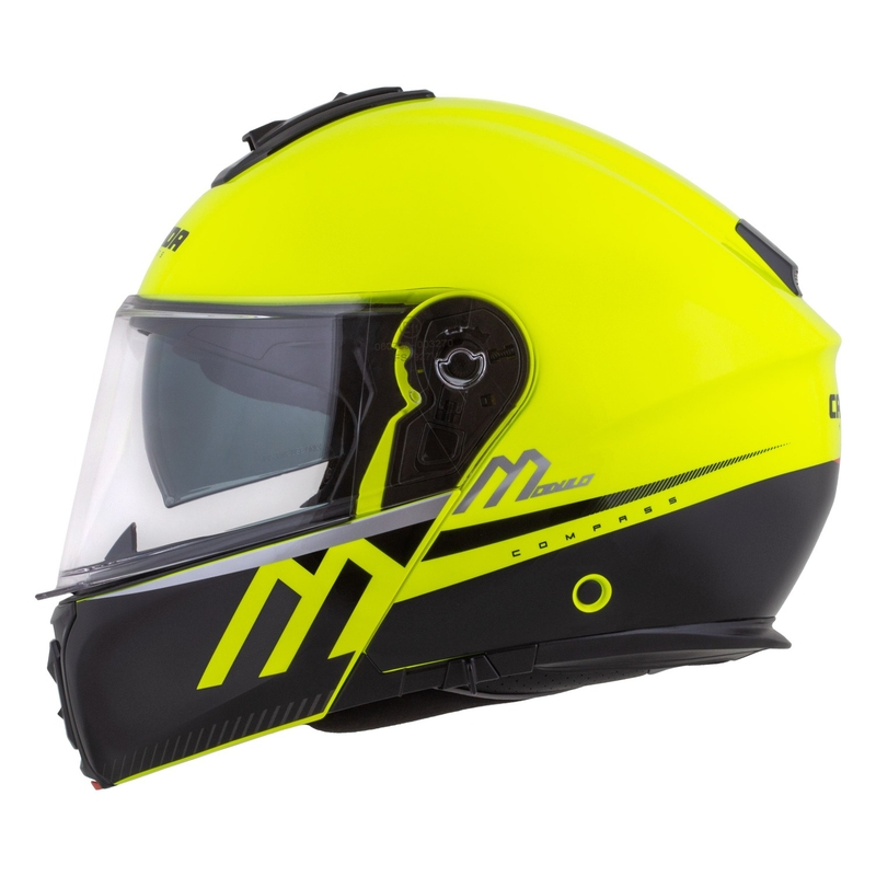 Motociklistička kaciga na preklop Cassida Modulo 2.1 Compass fluo žuto-crna-srebrna-crvena