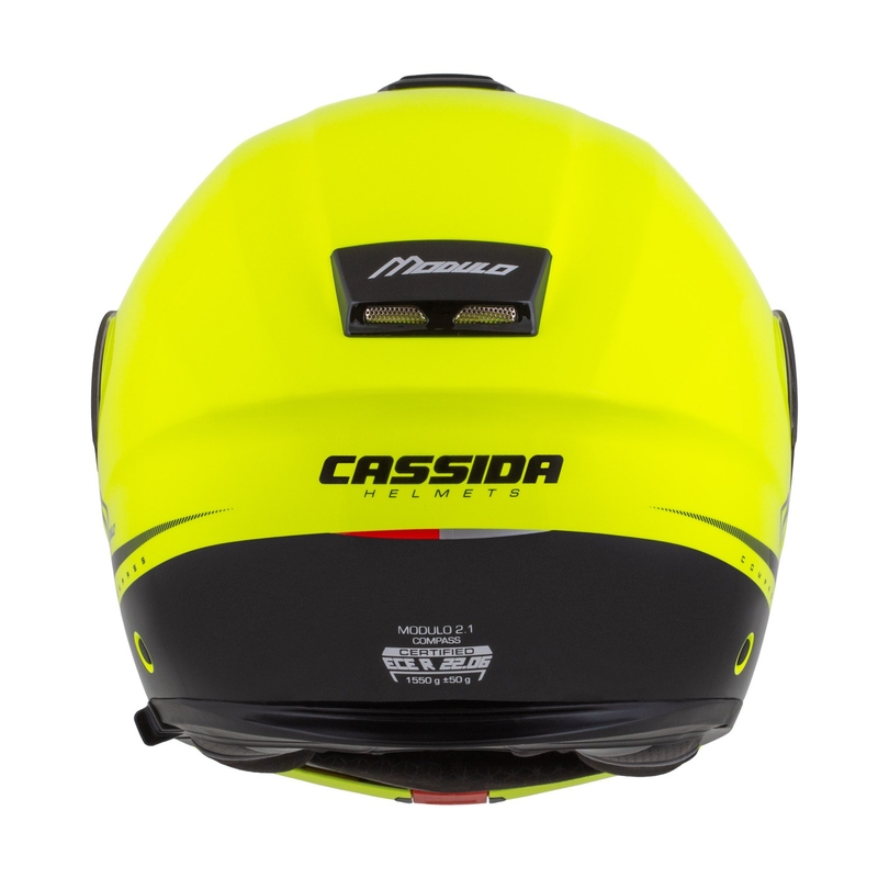 Motociklistička kaciga na preklop Cassida Modulo 2.1 Compass fluo žuto-crna-srebrna-crvena