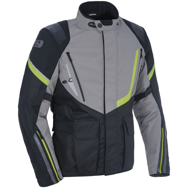 Oxford Montreal 4.0 DRY2DRY™ crno-siva-fluo žuta motociklistička jakna