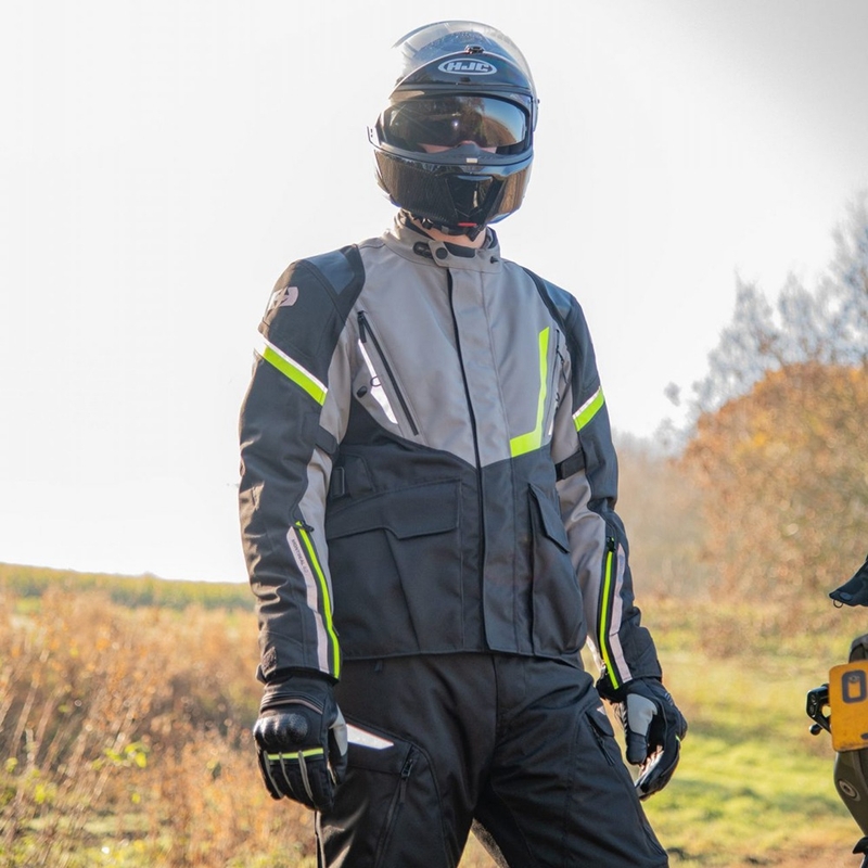 Oxford Montreal 4.0 DRY2DRY™ crno-siva-fluo žuta motociklistička jakna