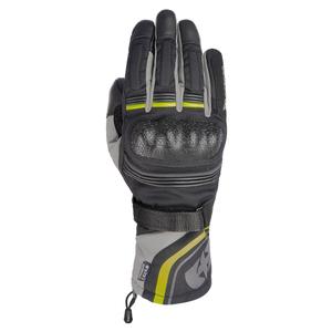 Oxford Montreal 4.0 DRY2DRY™ crno-sive-fluo žute motociklističke rukavice