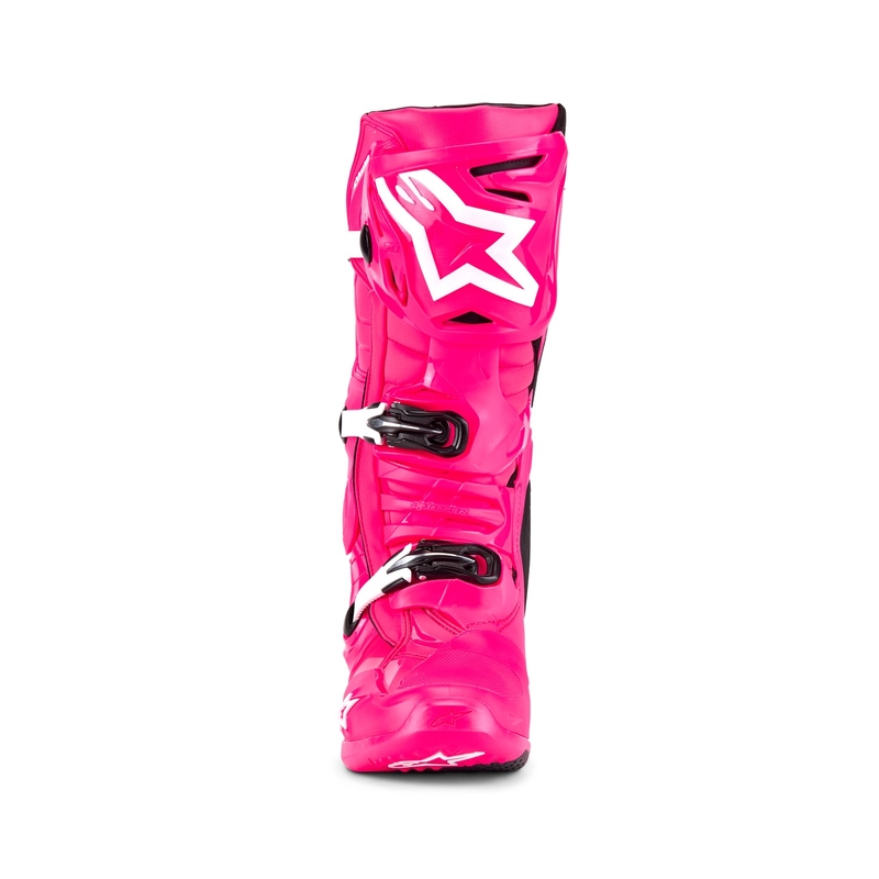 Alpinestars Tech 10 motociklističke čizme ružičasto-crno-bijele