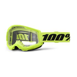 Dječje motocross naočale 100% STRATA 2 neon žute (prozirni pleksiglas)
