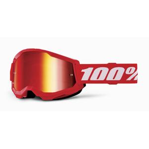Dječje naočale za motocross 100% STRATA 2 crvene (crveni pleksiglas)