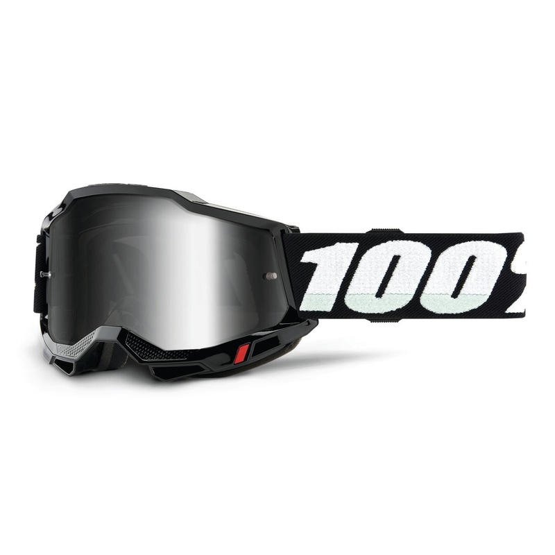 Dječje motocross naočale 100% BLACK ACCURI srebrni pleksiglas