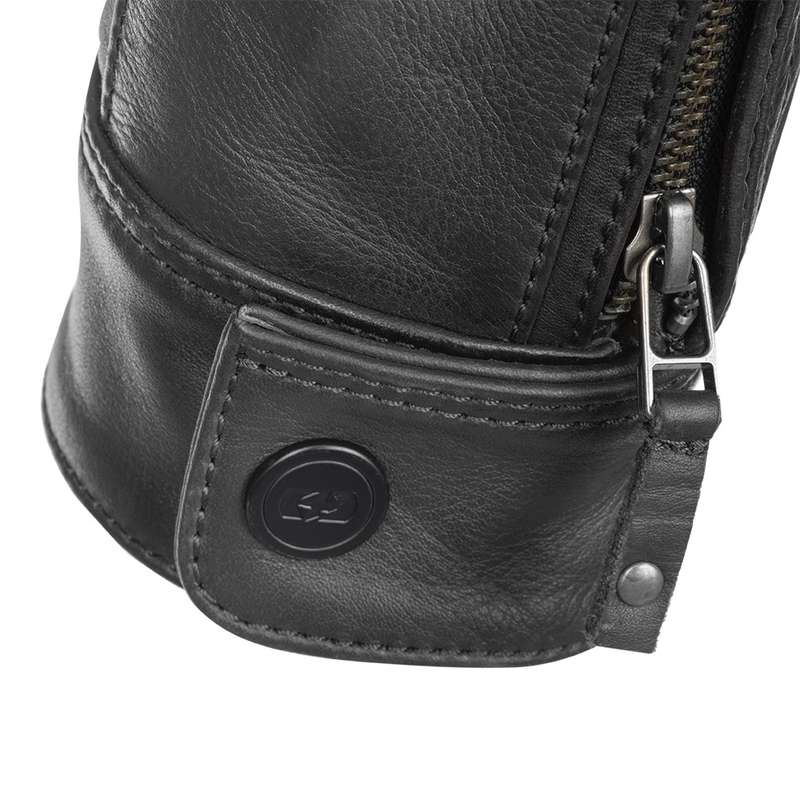 Kožna motociklistička jakna Oxford Route 73 2.0 crna