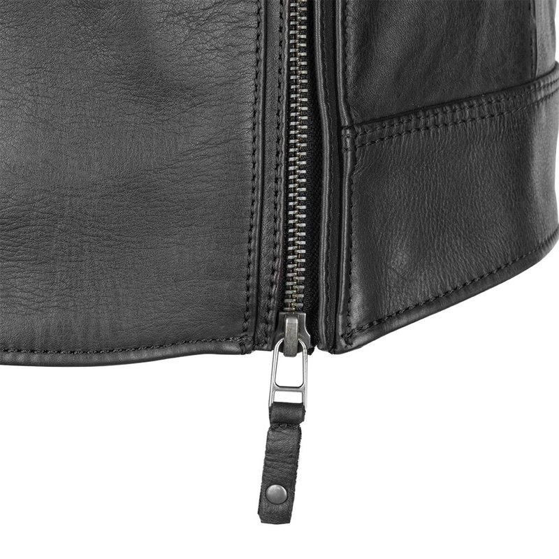 Kožna motociklistička jakna Oxford Route 73 2.0 crna