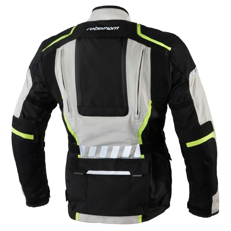 Motoristička jakna Rebelhorn Hiker II crno-siva-fluo žuta rasprodaja