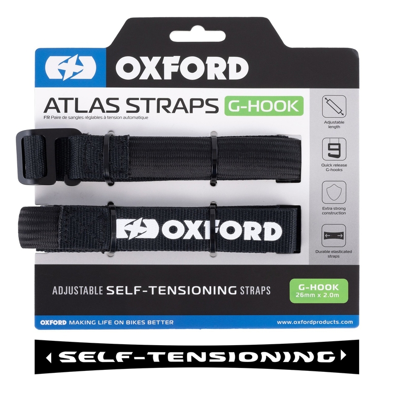 Trake za prtljagu Oxford Atlas G-Hook 2 kom crne 26mm x 2m