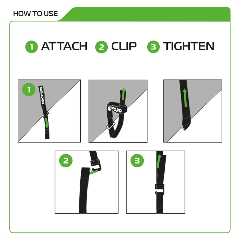 Trake za prtljagu Oxford Atlas G-Hook 2 kom crne 26mm x 2m