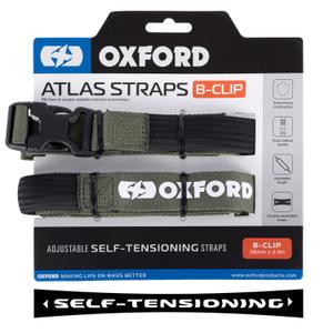Trake za prtljagu Oxford Atlas B-Clip 2 kom zelene 26 mm x 2 m