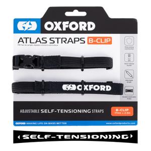 Trake za prtljagu Oxford Atlas B-Clip 2 kom crne 17 mm x 2 m