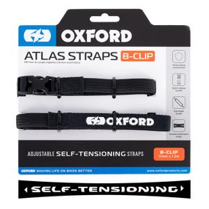 Trake za prtljagu Oxford Atlas B-Clip 2 kom crne 17 mm x 1,2 m