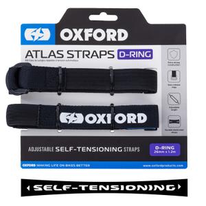 Trake za prtljagu Oxford Atlas D-Ring 2 kom crne 26 mm x 1,2 m