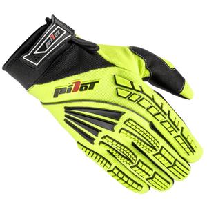 Dječje rukavice za motocross Pilot Pioneer fluo žuto-crno-crvene
