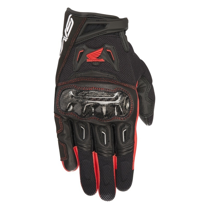 Motociklističke rukavice Alpinestars SMX-2 Air Carbon Honda Collection crno-crvene