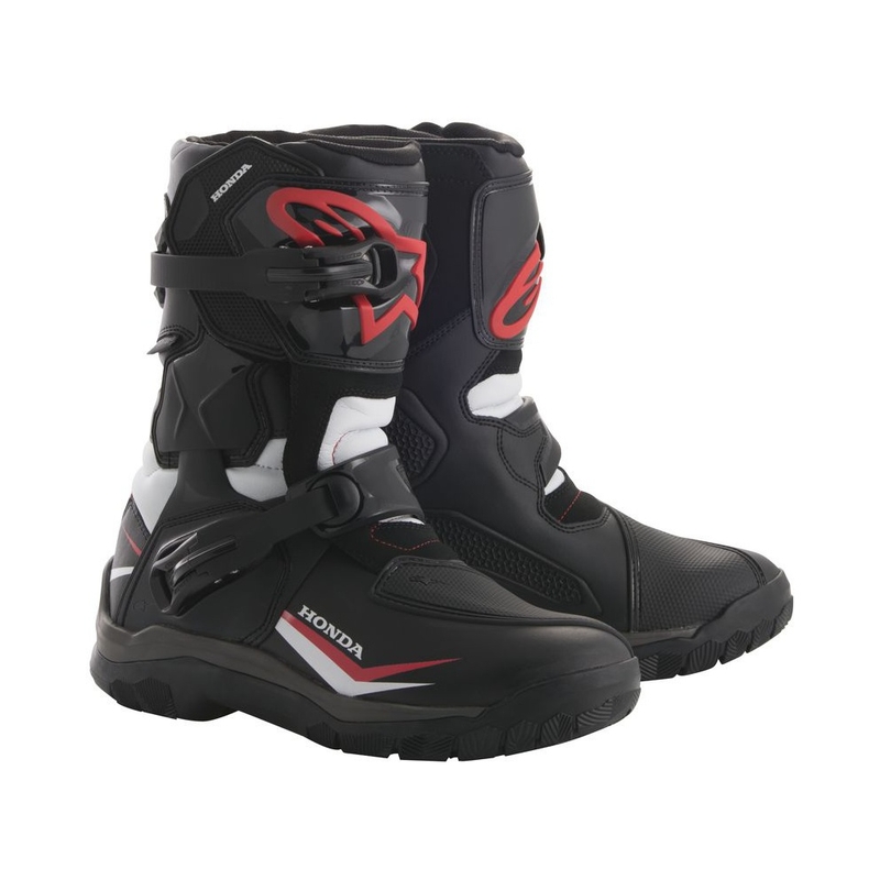 Kolekcija motociklističkih čizama Alpinestars Belize Drystar Honda crno-bijelo-crvena