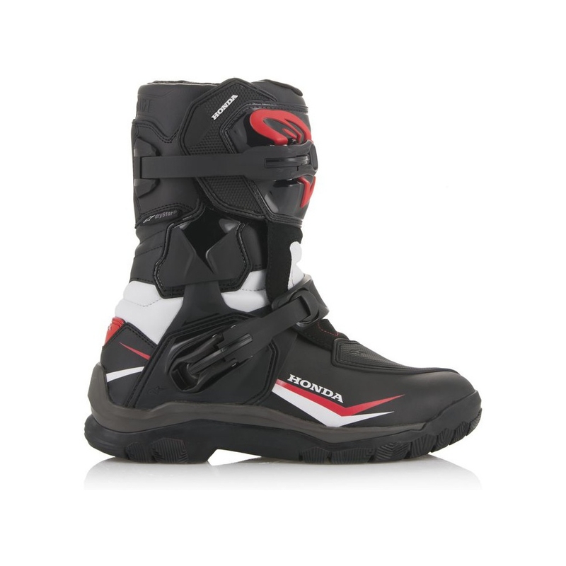 Kolekcija motociklističkih čizama Alpinestars Belize Drystar Honda crno-bijelo-crvena