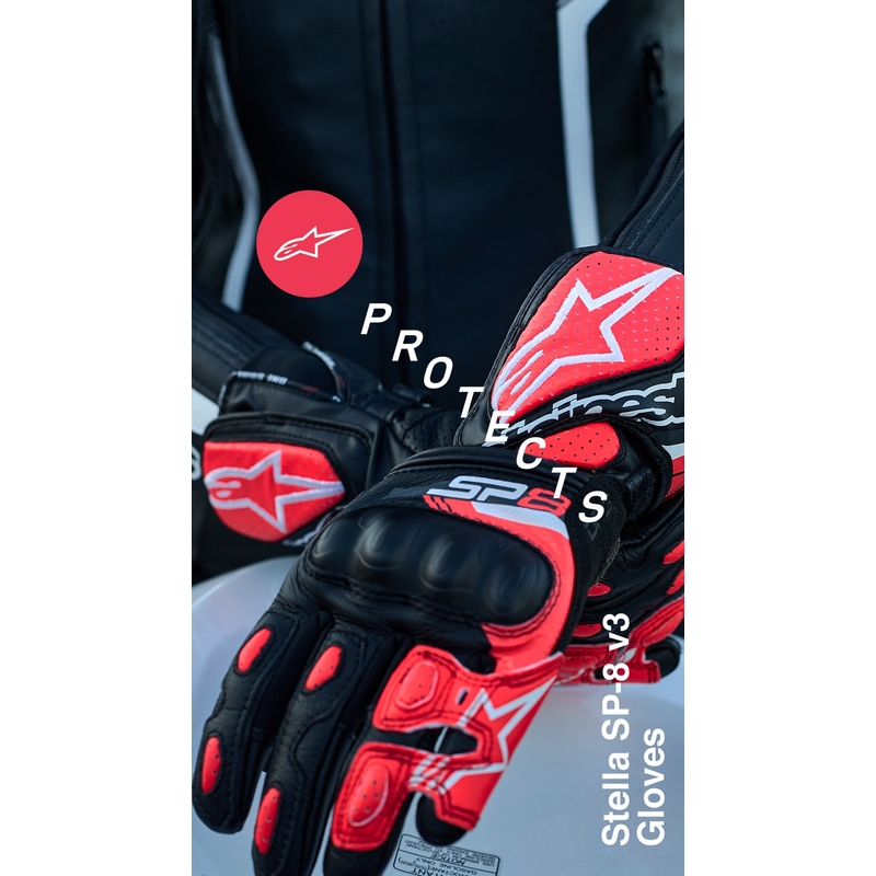 Ženske motorističke rukavice Alpinestars SP-8 crno-bijele